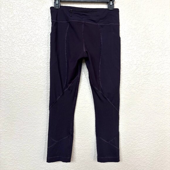 Lululemon Women's Pace Rival Crop Leggings Size 6 Dark Purple 22” Inseam Yoga - Picture 3 of 5